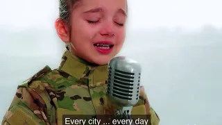 9 year Ukrainian girl sing ask peaceful