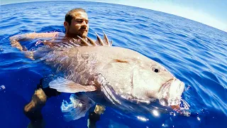 GIANT GROUPER DEEP SEA FISHING Giving Fish Away During Food Shortage - Ep 177