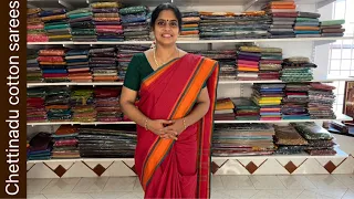 Threadwork Chettinadu cotton sarees | Summer collection| Apavaranam | 2 May 2024