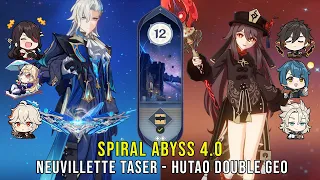 C0 Neuvillette Taser and C1 Hutao Double Geo - Genshin Impact Abyss 4.0 - Floor 12 9 Stars