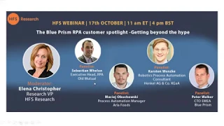 HFS webinar:  RPA Customer spotlight - going beyond the hype