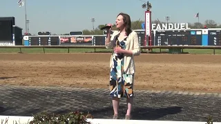 Lauren Ash Singing "God Bless America" @ Fairmount Park Race Track