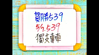 【今彩539】5月7日(二)獨支專車【上期中31】  #539 號碼