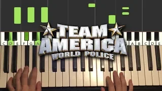 AMERICA F**K YEAH! - Team America World Police Theme Song (Piano Tutorial Lesson)