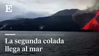 El descenso al mar de la segunda colada del volcán de La Palma