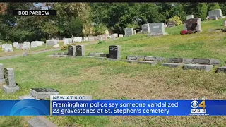 Over 20 Gravestones Vandalized At Framingham Cemetery