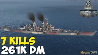 World of WarShips | Iowa | 7 KILLS | 261K Damage - Replay Gameplay 1080p 60 fps