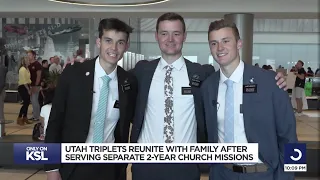 Three times the joy as triplet missionaries arrive home together