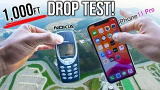 iPhone 11 Drop Test from 1,000 Feet! - VS. Nokia 3310 | in 4K