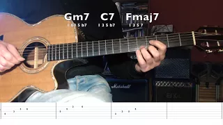 Jazz Guitar - II V I arpeggio over diatonic chords