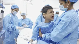 Crying Boy Going Under Anesthesia