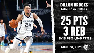 Dillon Brooks Drops 25pts @ OKC Thunder Full Highlights! | NBA Season 2020-21