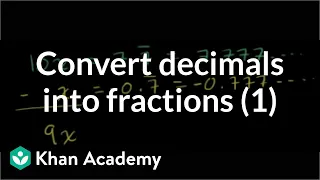 Converting repeating decimals to fractions 1 | Linear equations | Algebra I | Khan Academy