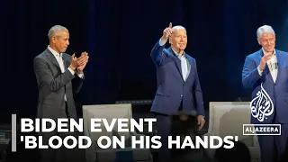 'Blood on his hands': Palestine supporters gatecrash Biden event