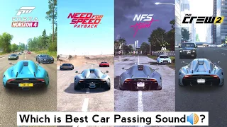 Car Passing Sound - Forza Horizon 4 vs The Crew 2 vs Need for Speed Heat vs Need for Speed Payback