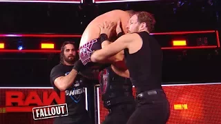 The Shield drives The Miz through the announce table after Raw: Raw Fallout, Nov. 20, 2017