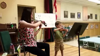 Teaching violin to my 4 year old student