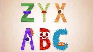 Endless Alphabet letters but they're reversed/backwards (cursed)