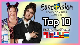 Eurovision Song Contest 2024: My Top 10 (so far) | w/ Ratings