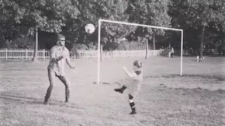 David Beckham and Her Daughter Harper Playing Soccer