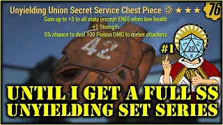 Fallout 76 - What it takes to roll a full Unyielding Secret Service Set?  Chest Piece! #1