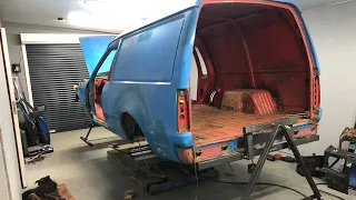 Mk4 escort van restoration, rollover jig