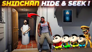 Granny Playing Hide Seek With Shinchan Pinchan Doraemon Motu Patlu & Little Singham😱Full Fun🤣