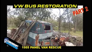 RESCUE of a VW 1955 panel van Australian bush find // update #vwbusrestoration