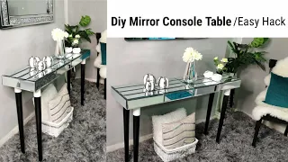 DIY MIRROR CONSOLE TABLE | HILVER LEGS IKEA HACK |RECYCLED WOOD