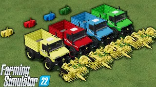 LORD OF COLORS , TRUCKS ! CORN SILAGE MAKING with MERCEDES UNIMOG ! Farming Simulator 22