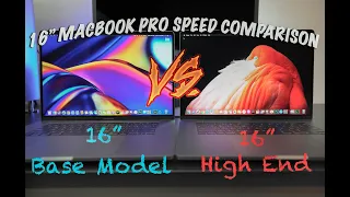 16-Inch Base MacBook Pro vs. 16-Inch High End MacBook Pro | Speed Test