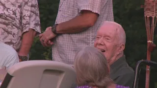Former President Jimmy Carter makes rare public appearance as he approaches 98