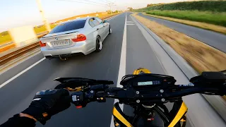 KTM SMCR 690 CHASES BMW 200KM/H TOP SPEED | 4K | LARS LION