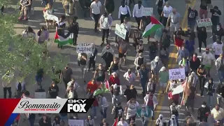 Pro-Palestine demonstrators met with occasional tension Friday