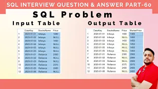 SQL Interview Questions And Answers Part 60 |  How to fill NULL values with the last Non NULL value