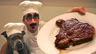 Pitbull Tries Steak For The First Time