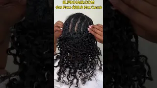 #viral Zigzag Cornrows🖤Kinky Curly Clip-In Extensions Quickly Install Ft.#elfinhair #reels