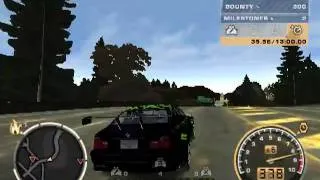 top speed of bmw m3 gtr (387+km/h ,without any cheats)in nfs mostwanted