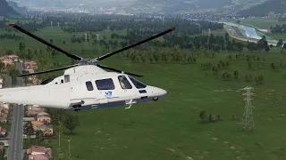 Leonardo AW109 – approaching and landing in Trento [X-Plane 12]