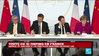 REPLAY- Discours d'Emmanuel Macron, Xi Jinping, Angela Merkel et Jean-Claude Juncker à l'Élysée