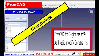FreeCAD for beginners #49 adding, deleting and modifying constraints. #freecad #cad #makers #design