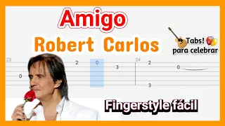 AMIGO / Roberto Carlos / TABLATURA guitarra clásica tutorial fingerstyle con Acordes