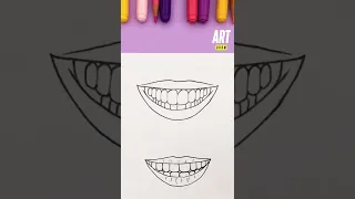 The easiest technique to draw a smile 😃 🎨👨‍🎨