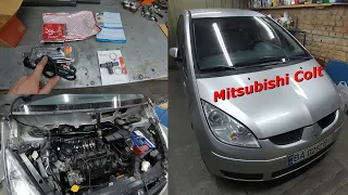 Mitsubishi Colt Z34A, 2006 г.в. Установка предпускового подогревателя.