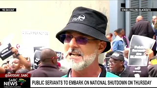 Public Service workers across all provinces to embark on a national shutdown on Thursday