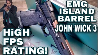 EMG ISLAND BARREL JOHN WICK, HIGH FPS PISTOL(TOY GUN ONLY/AIRSOFT TOY ONLY/NOT REAL)