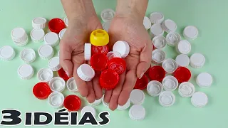 3 IDEIAS CRIATIVAS  COM TAMPINHAS