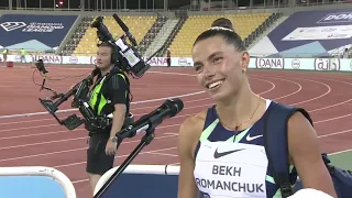 Maryna  Bekh-Romanchuk  wins gold in women's long jump at Doah Diamiond League