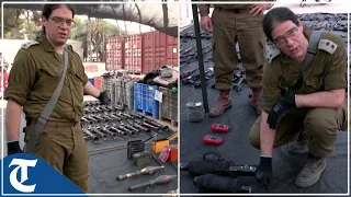 Watch: Israeli Army seizes huge cache of arms & ammunition, displays weapons used by Hamas