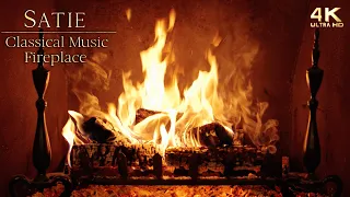 🔥 Relaxing Classical Piano Music Fireplace ~ Music by Erik Satie